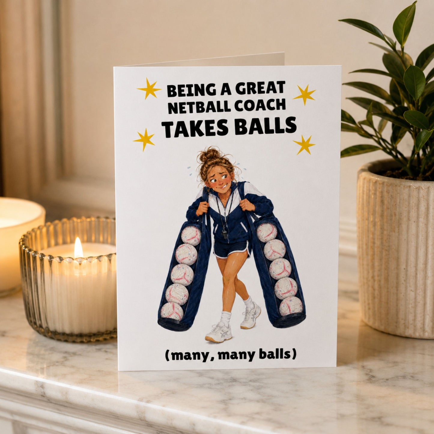 Funny Card for Netball Coach - Thank You, Congratulations Cards