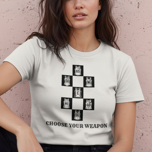 Netball Gifts - Vintage White Netball Team T-Shirt for Adults