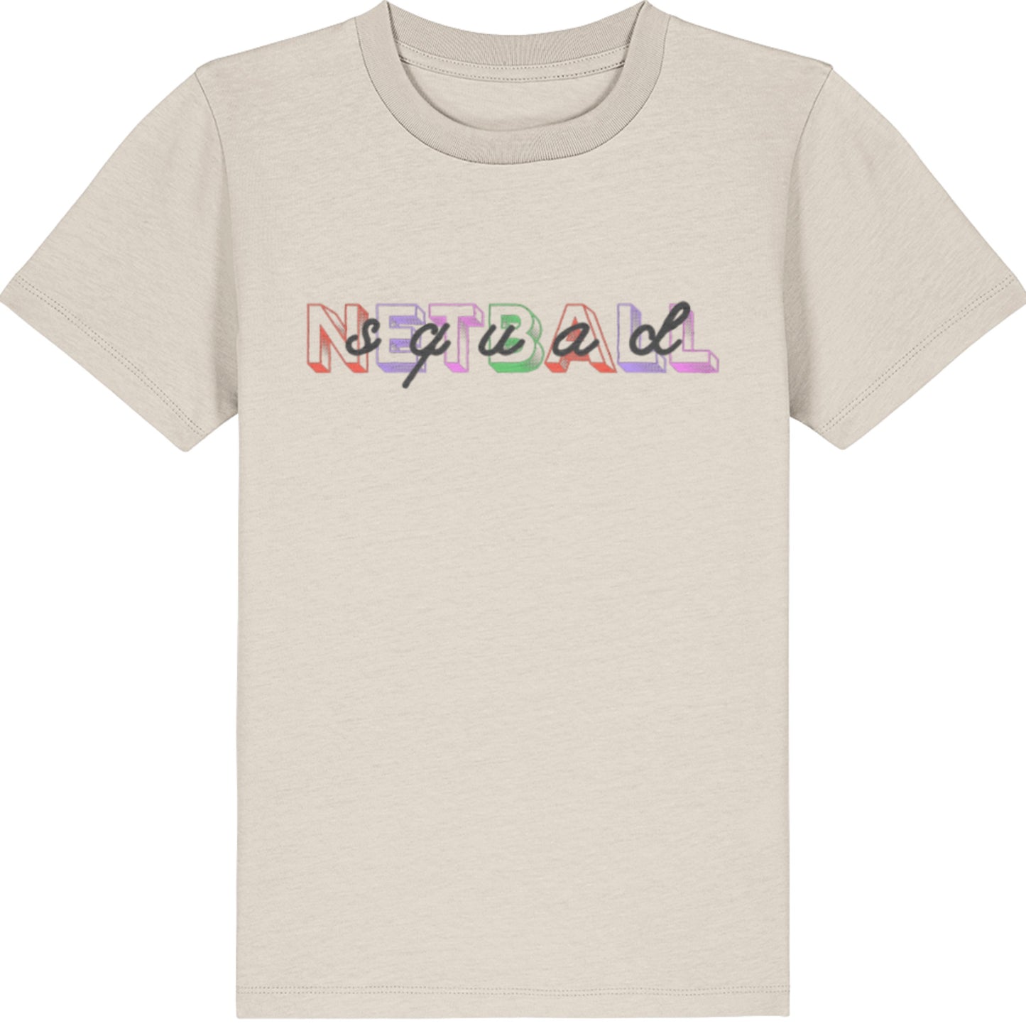 Youth Netball Top - Natural Raw Casual Netball T-Shirt for Children