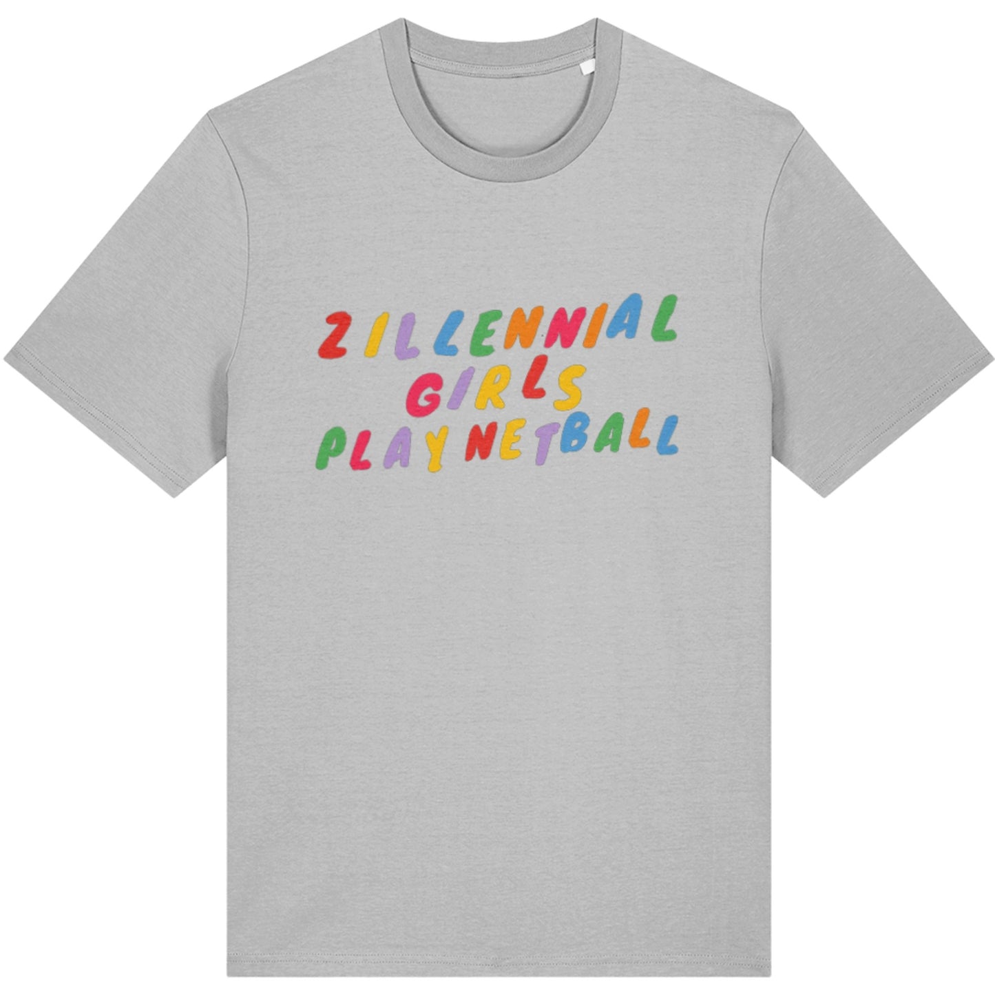 Heather Grey Zillennial Girls Play Netball T-Shirt - Netball Gifts for Women