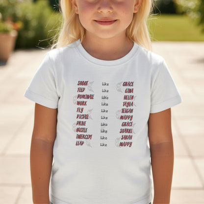 Kids 2026 NSW Swifts Netball Team Tee Shirt for Children and Teen Girls
