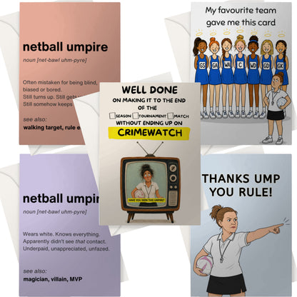 Set of 5 Thank You Cards from Netball Teams to Umpires