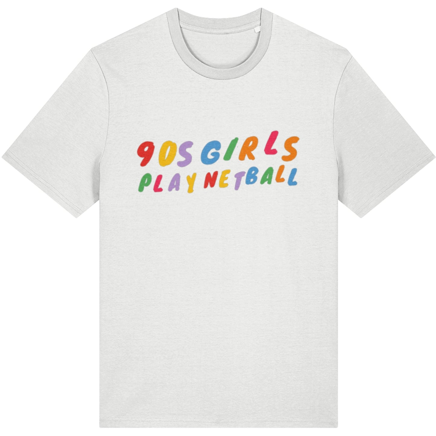 White 90s Girls Play Netball T-Shirt - Gift for Netball Player