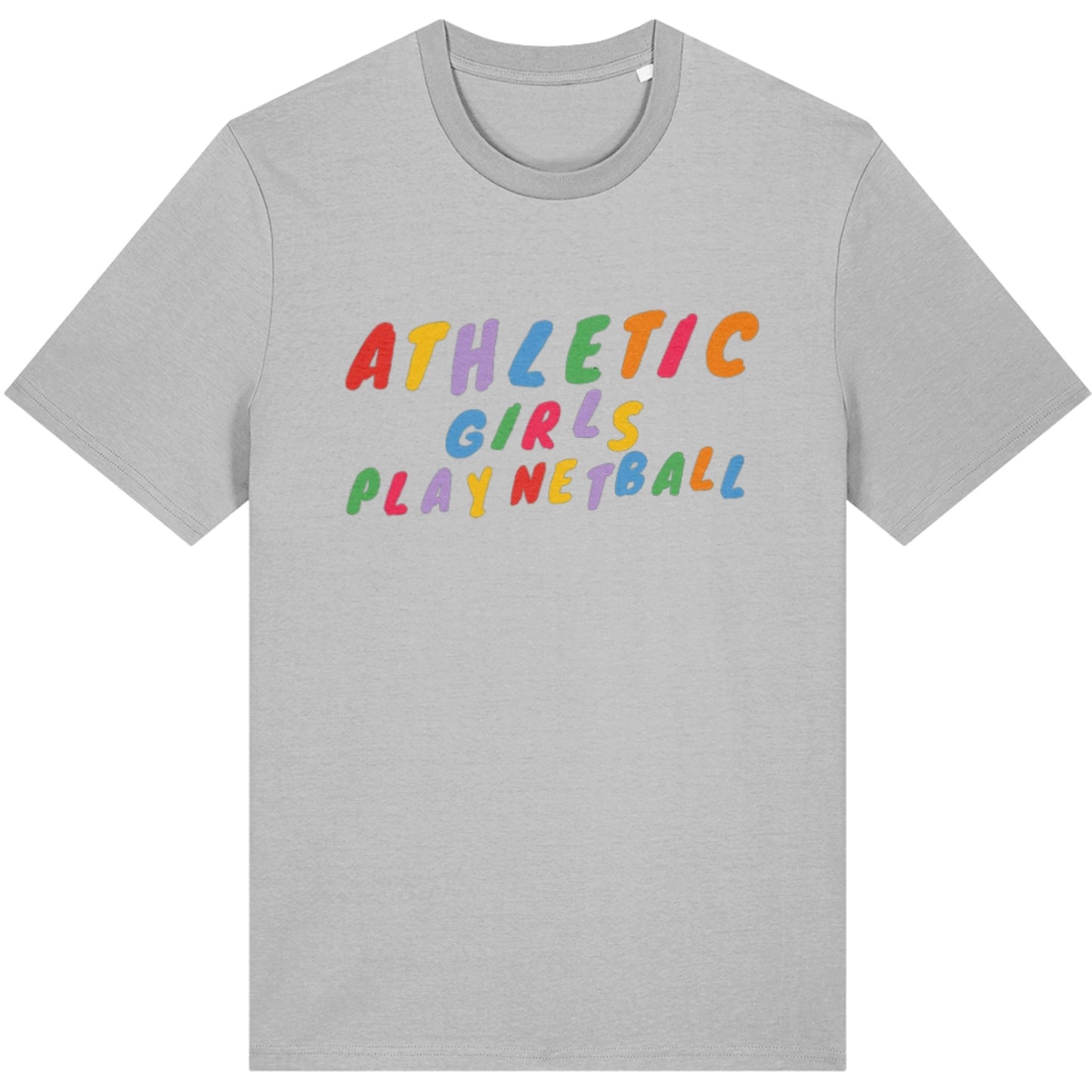 Grey Athletic Girls Play Netball T-shirt - Netball Clothing for Women