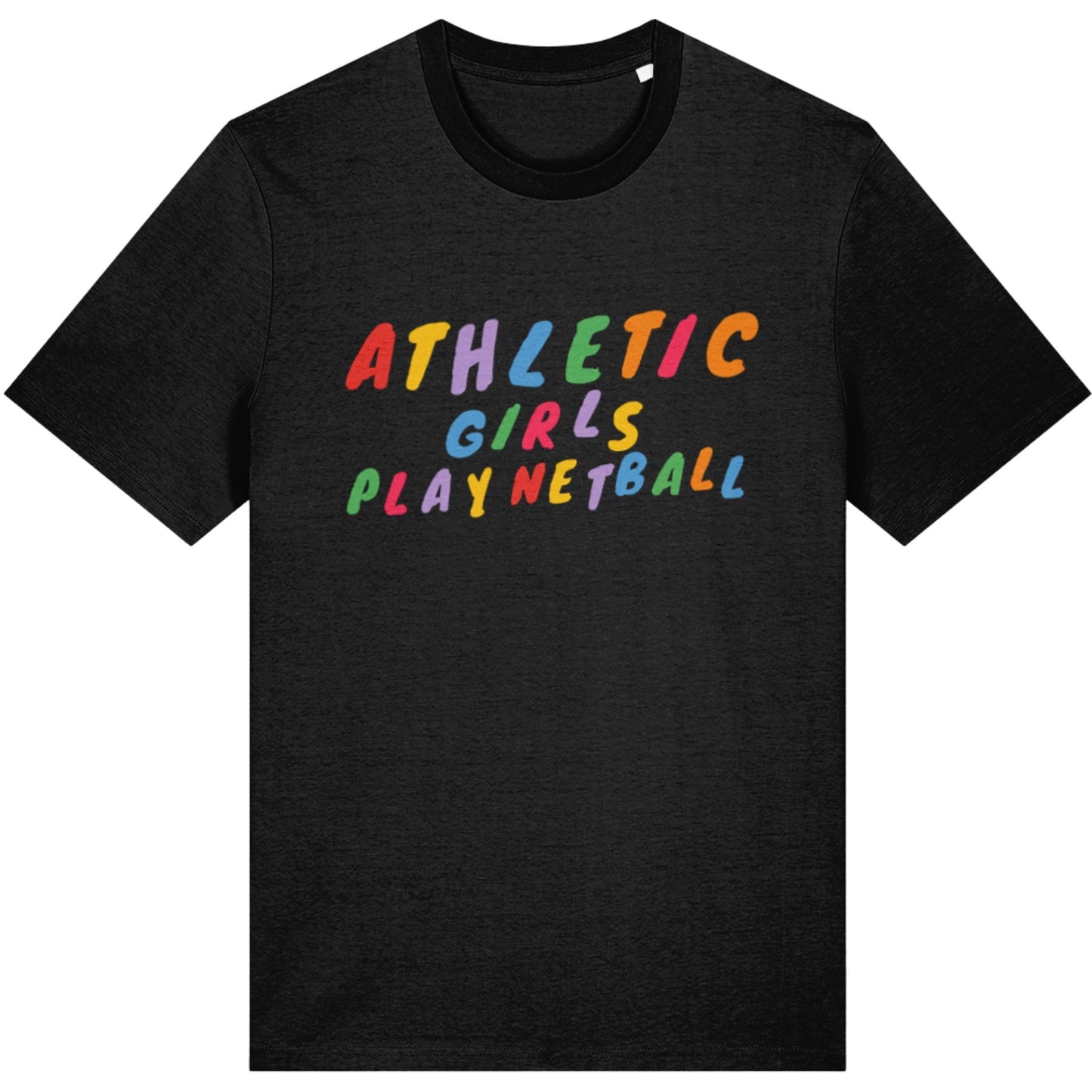 Black Athletic Girls Play Netball T-shirt - Netball Clothing for Women