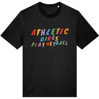 Black Athletic Girls Play Netball T-shirt - Netball Clothing for Women