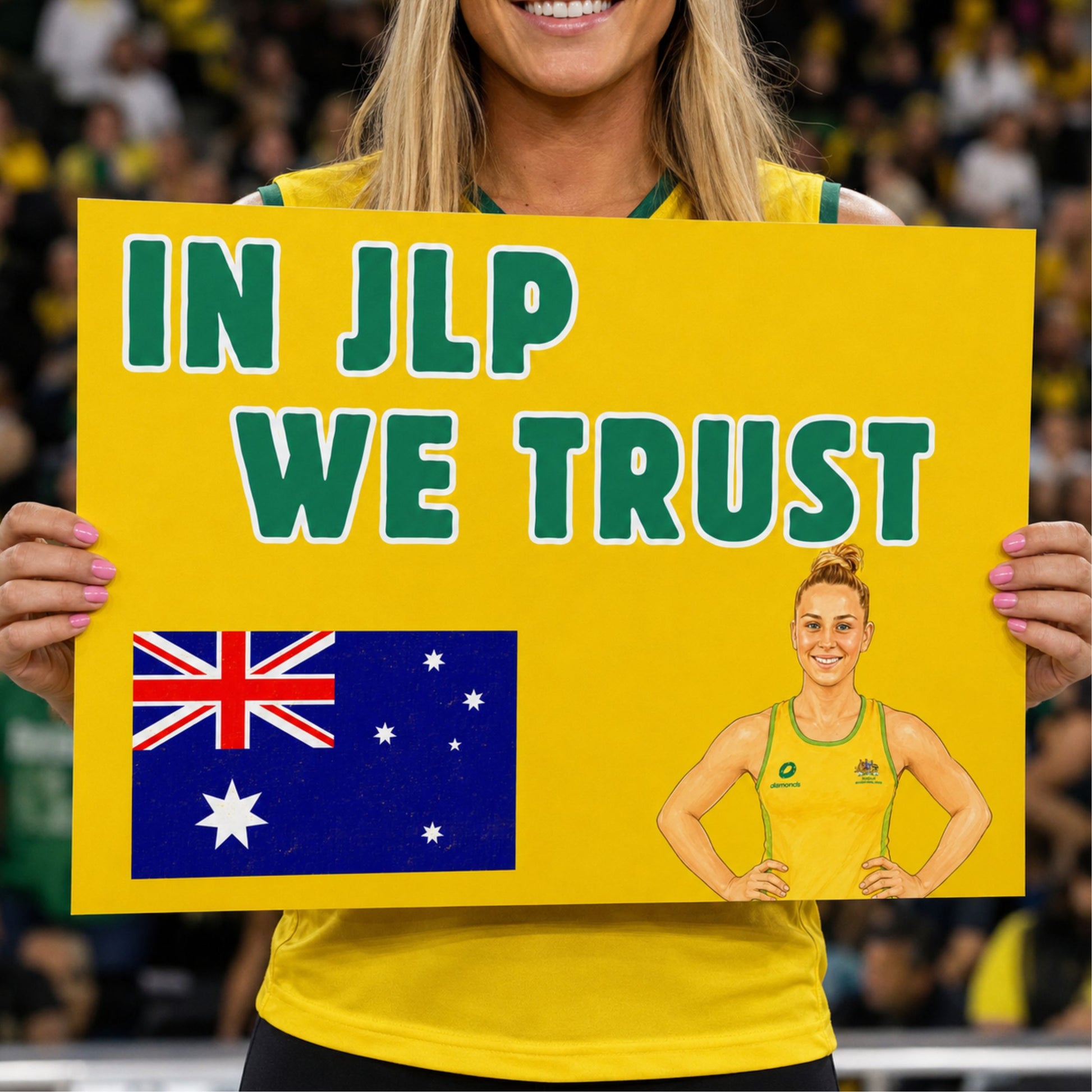 Australian Diamonds Netball Player Funny Supporter Banner