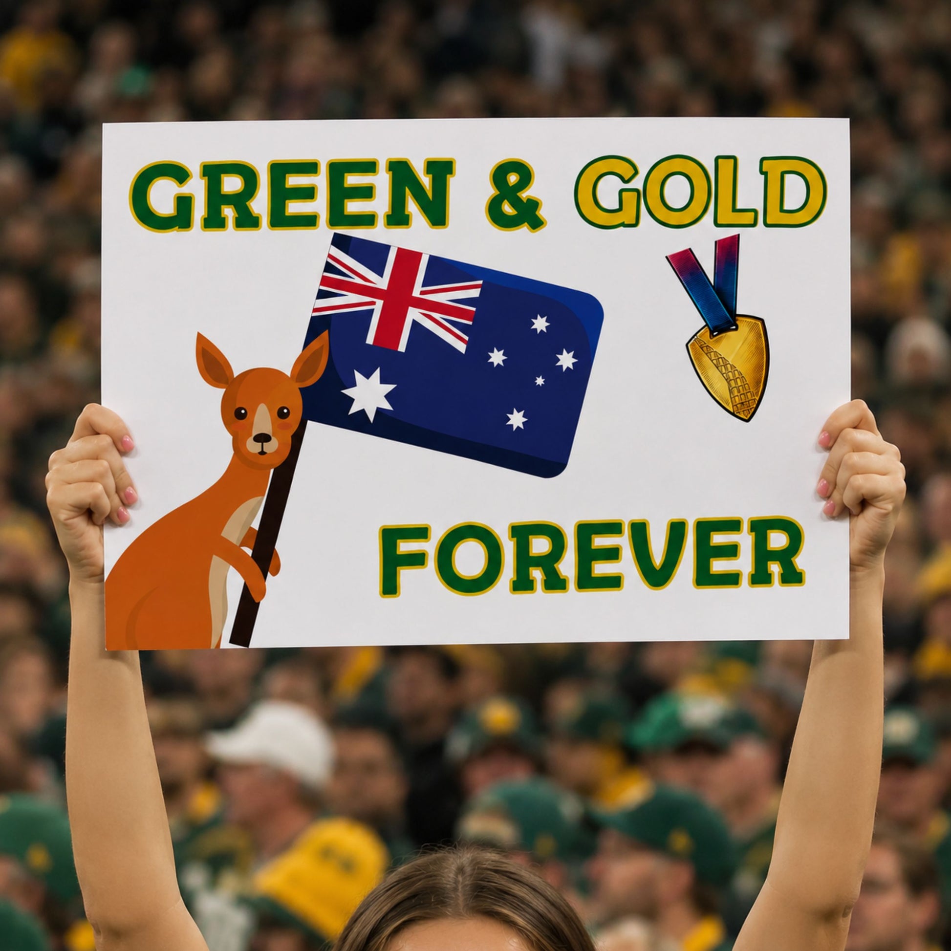 Australian Netball Supporter Crowd Sign - Commonwealth Games