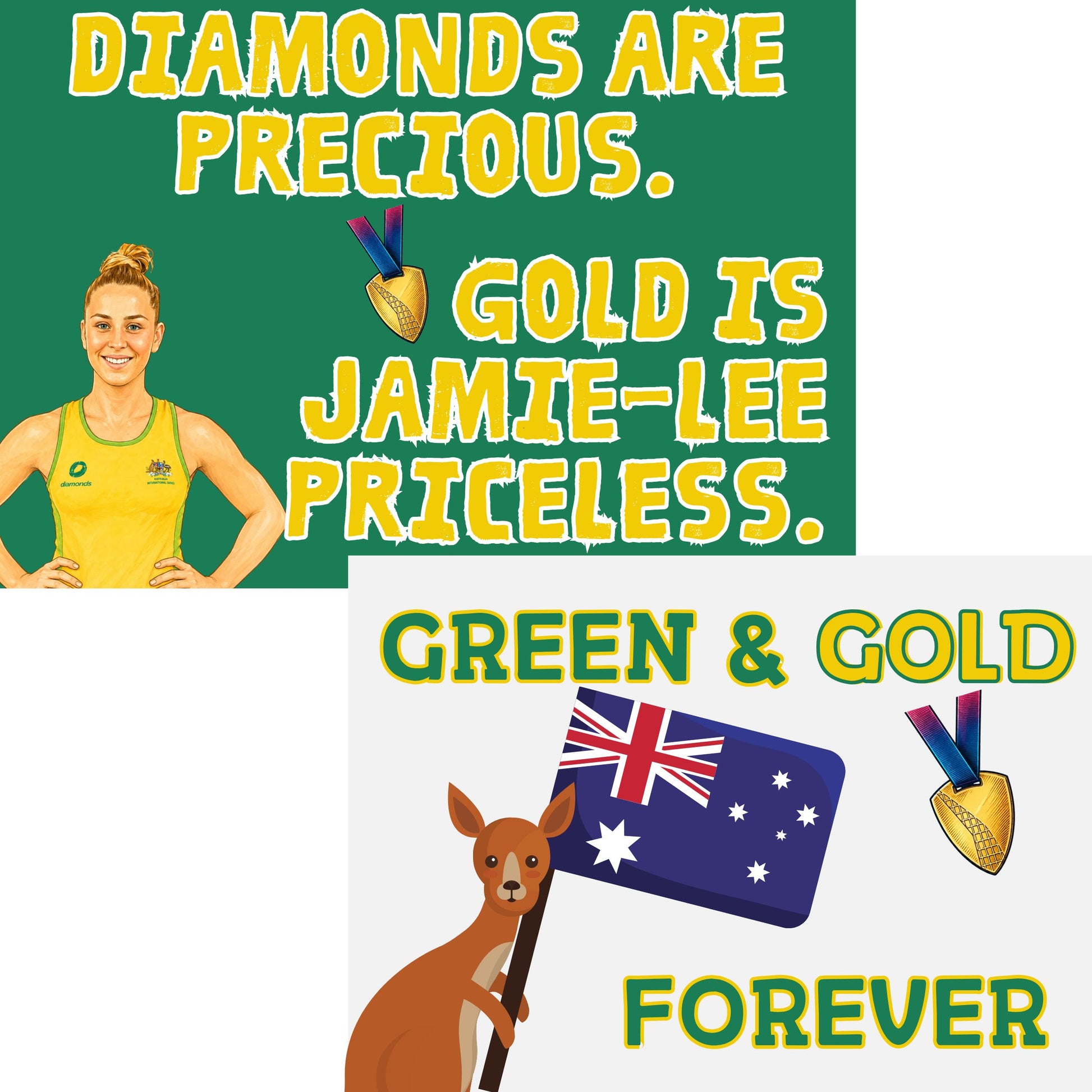 Australian Diamonds Netball Supporter Signs - 2026 Commonwealth Games Banner