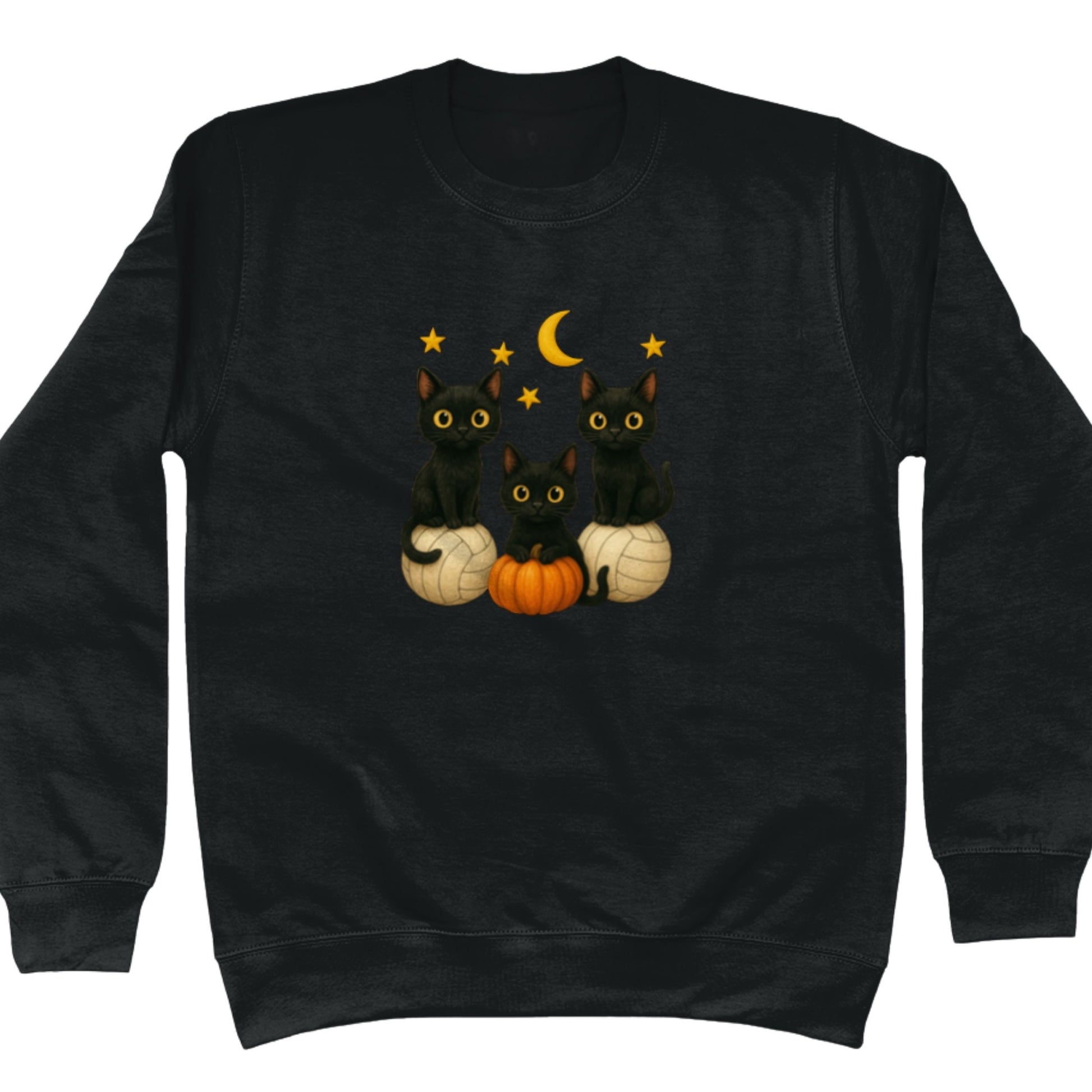 Halloween Cats Netball Jumper - Black - Netball Clothing