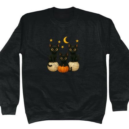 Halloween Cats Netball Jumper - Black - Netball Clothing