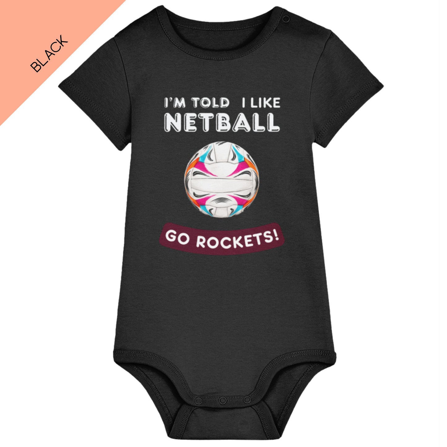 Baby Personalised I Like Netball Bodysuit