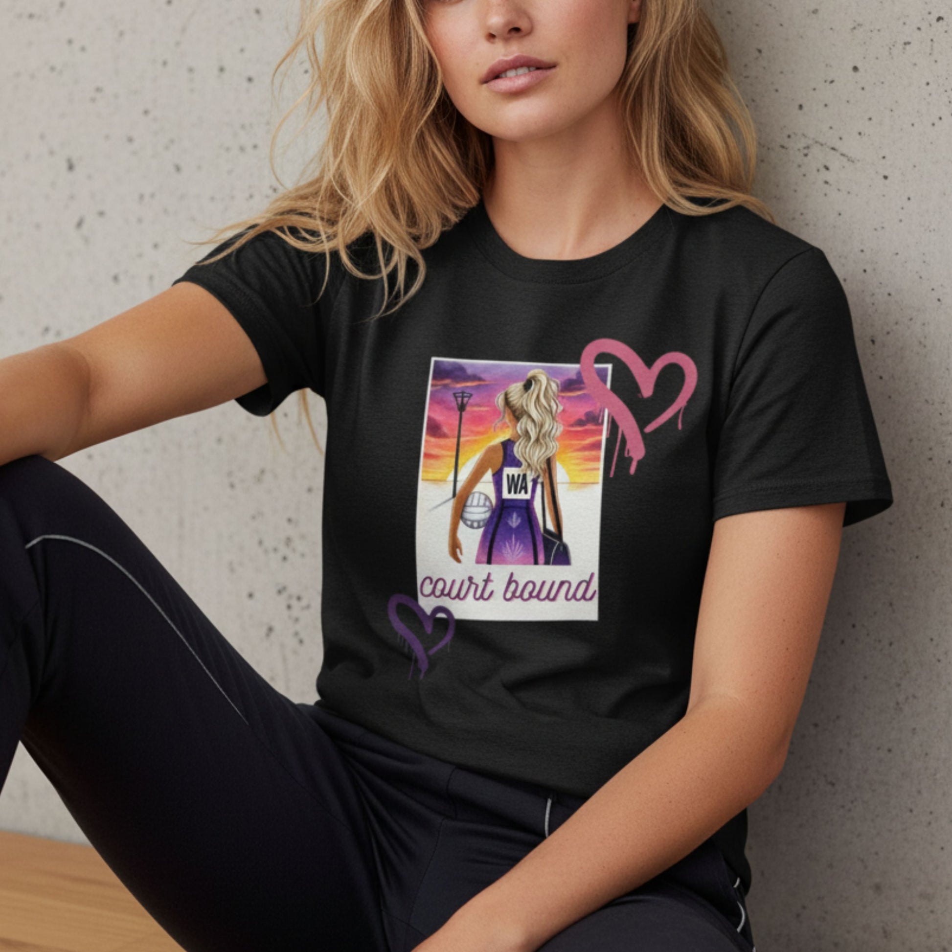 Netball Gifts - Black Slogan T-Shirt for Adult Netball Players