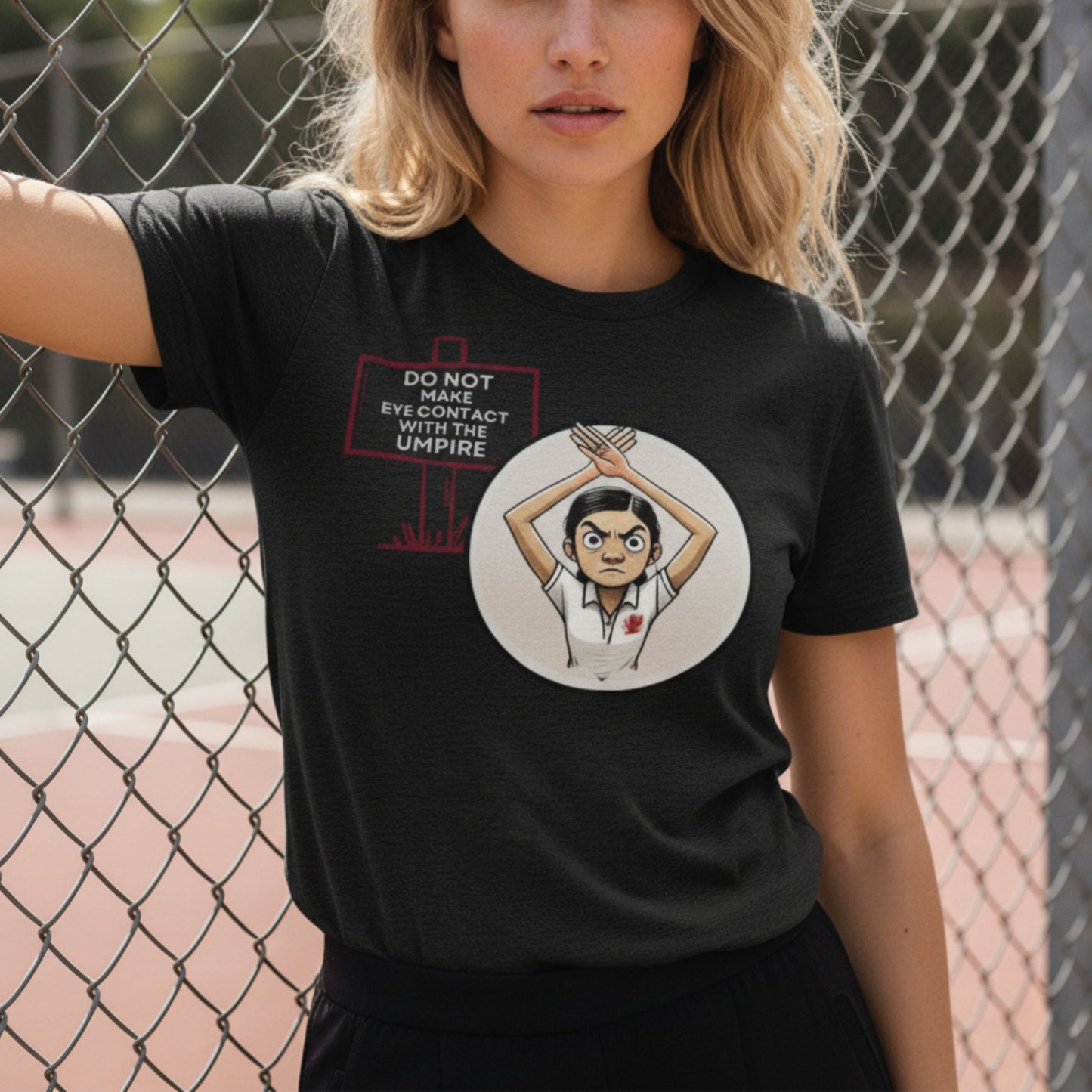 Netball Gifts - Black Funny Netball Umpire Slogan T-Shirt