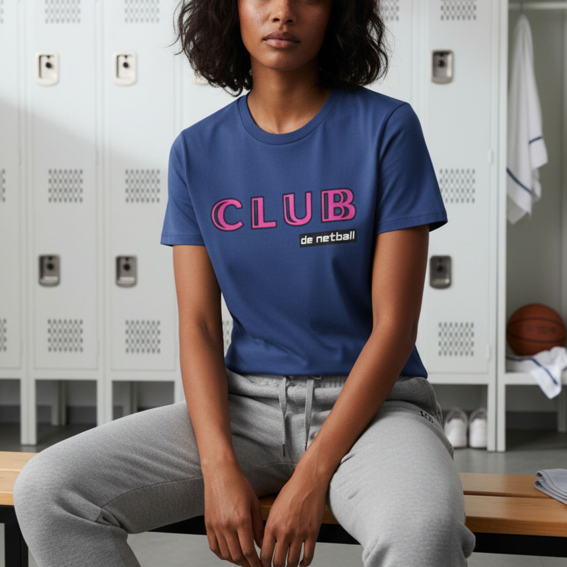 Netball Gifts - Blue Netball Club T-Shirt for Women