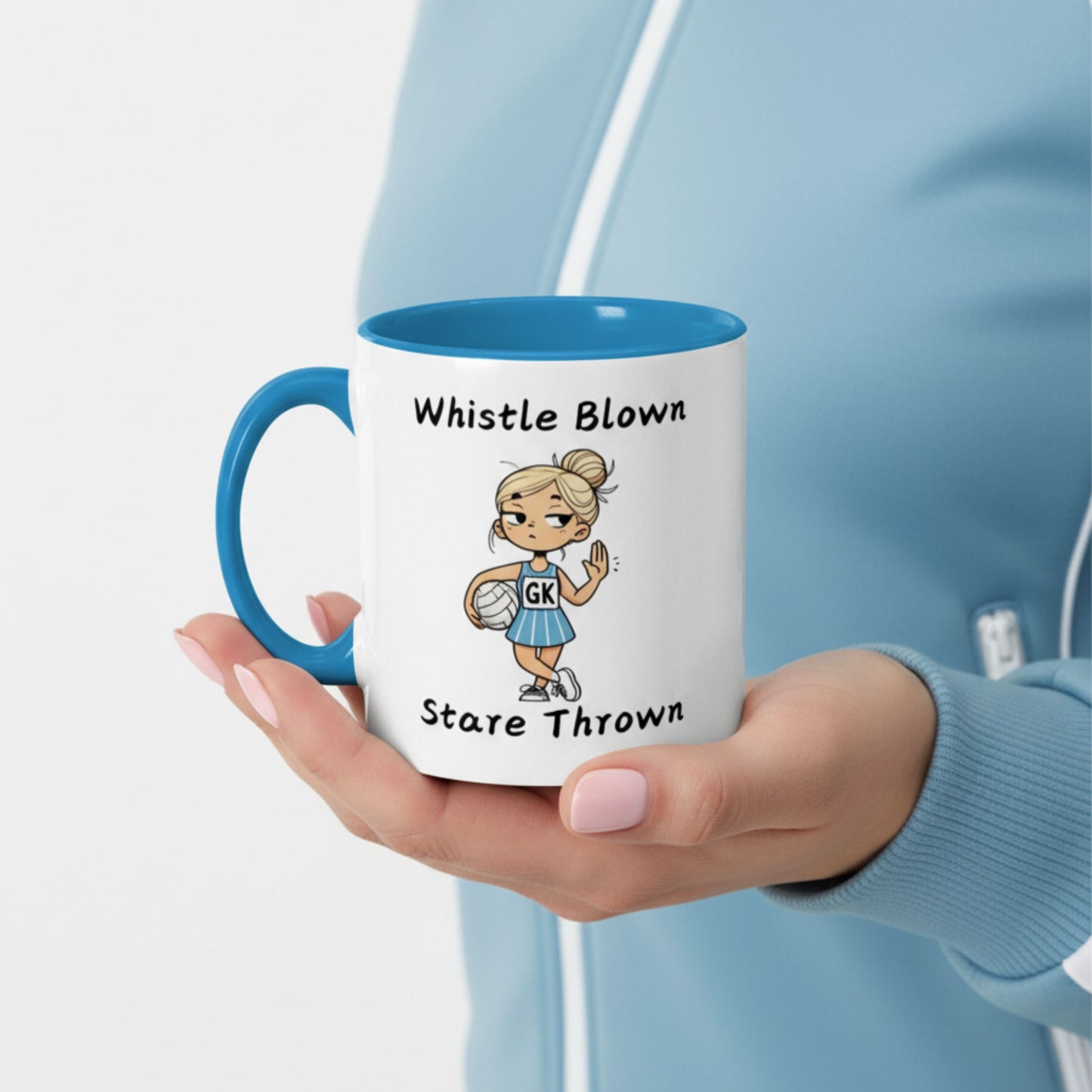 Netball Gifts - Blue Funny Netball Slogan Gift Mug