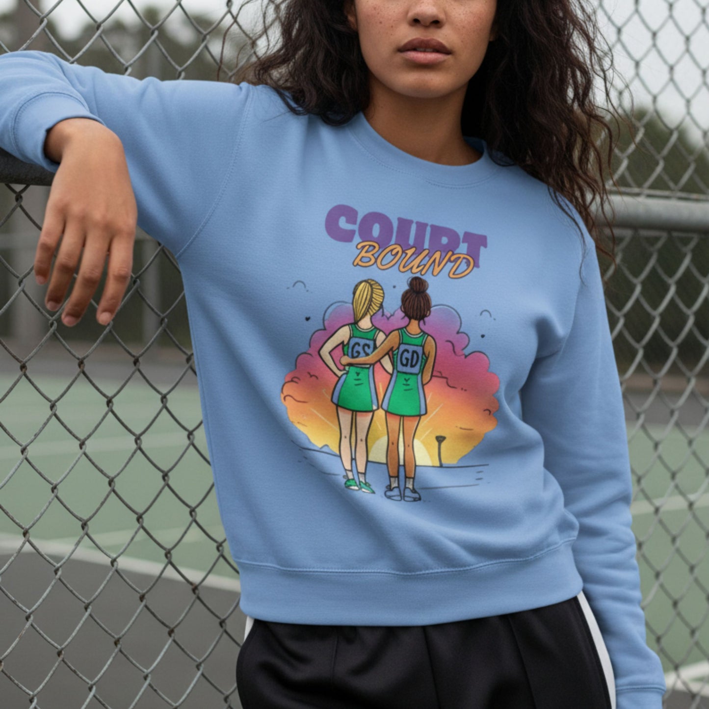 Netball Gifts - Netball Court Bound Graphic Sweatshirt for Players