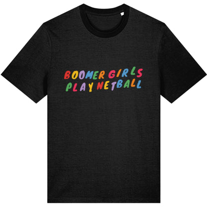 Black Boomer Girls Play Netball T-shirt - Fashion Top for Netball Player