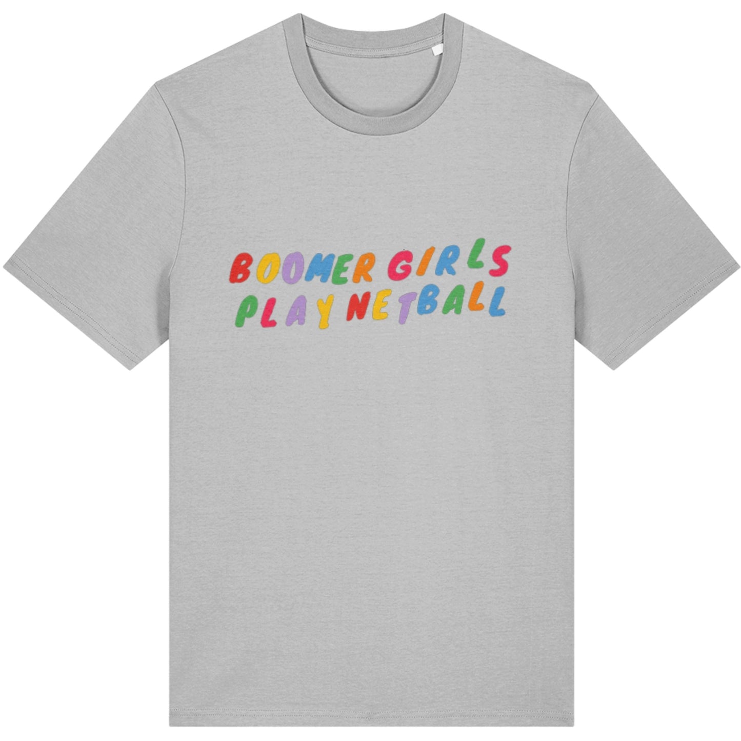 Grey Boomer Girls Play Netball T-shirt - Fashion Top for Netball Player