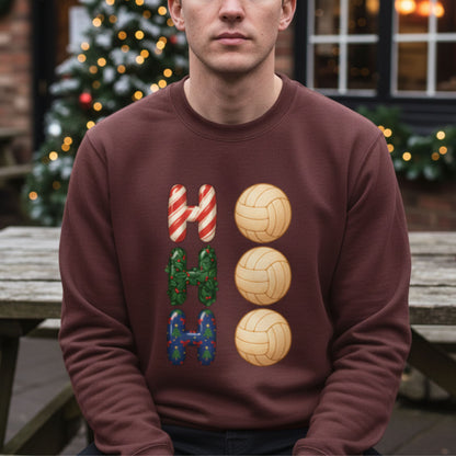 Men's Brown Netball Christmas Jumper - Ho Ho Ho Netball Sweatshirt
