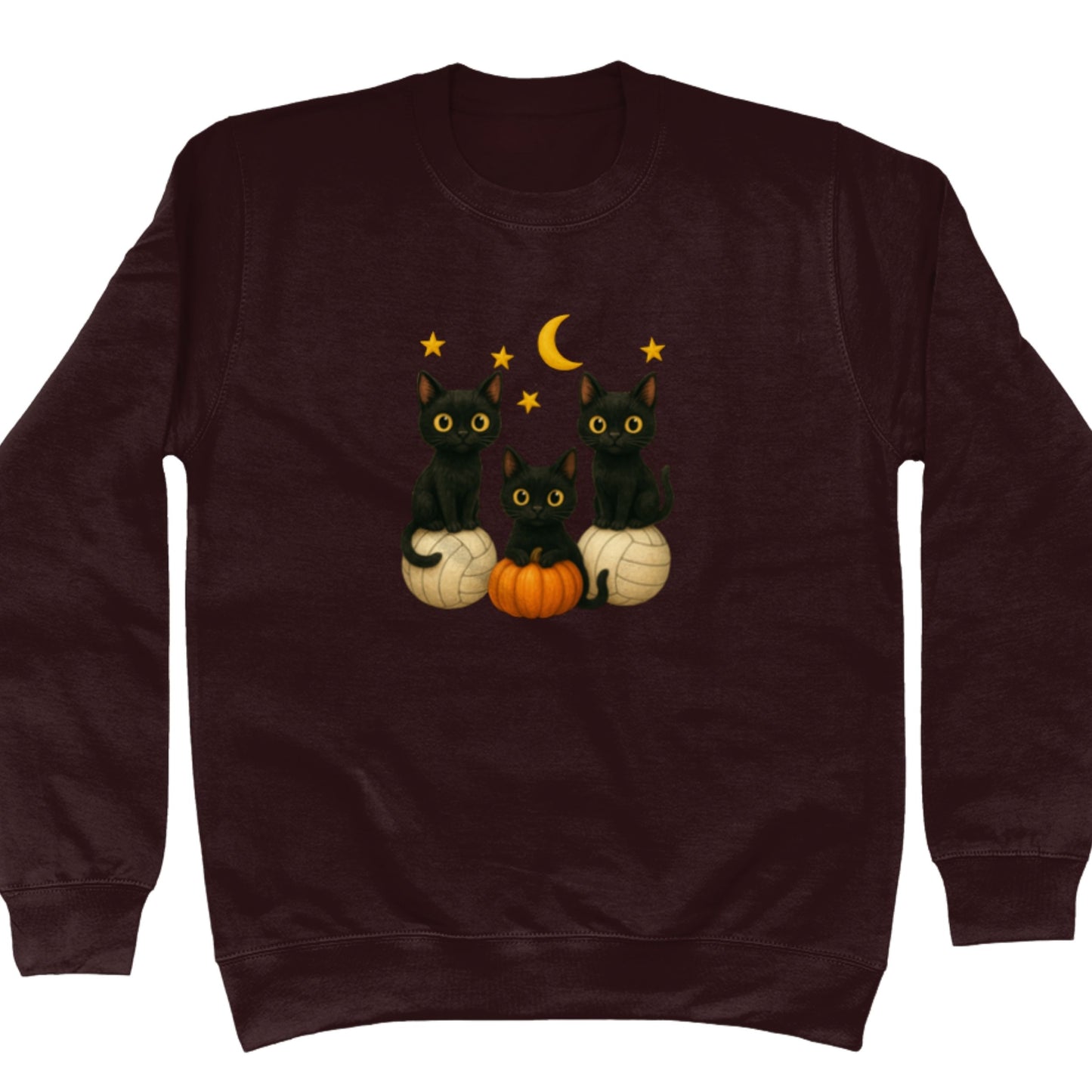 Halloween Cats Netball Sweatshirt - Brown - Netball Clothing