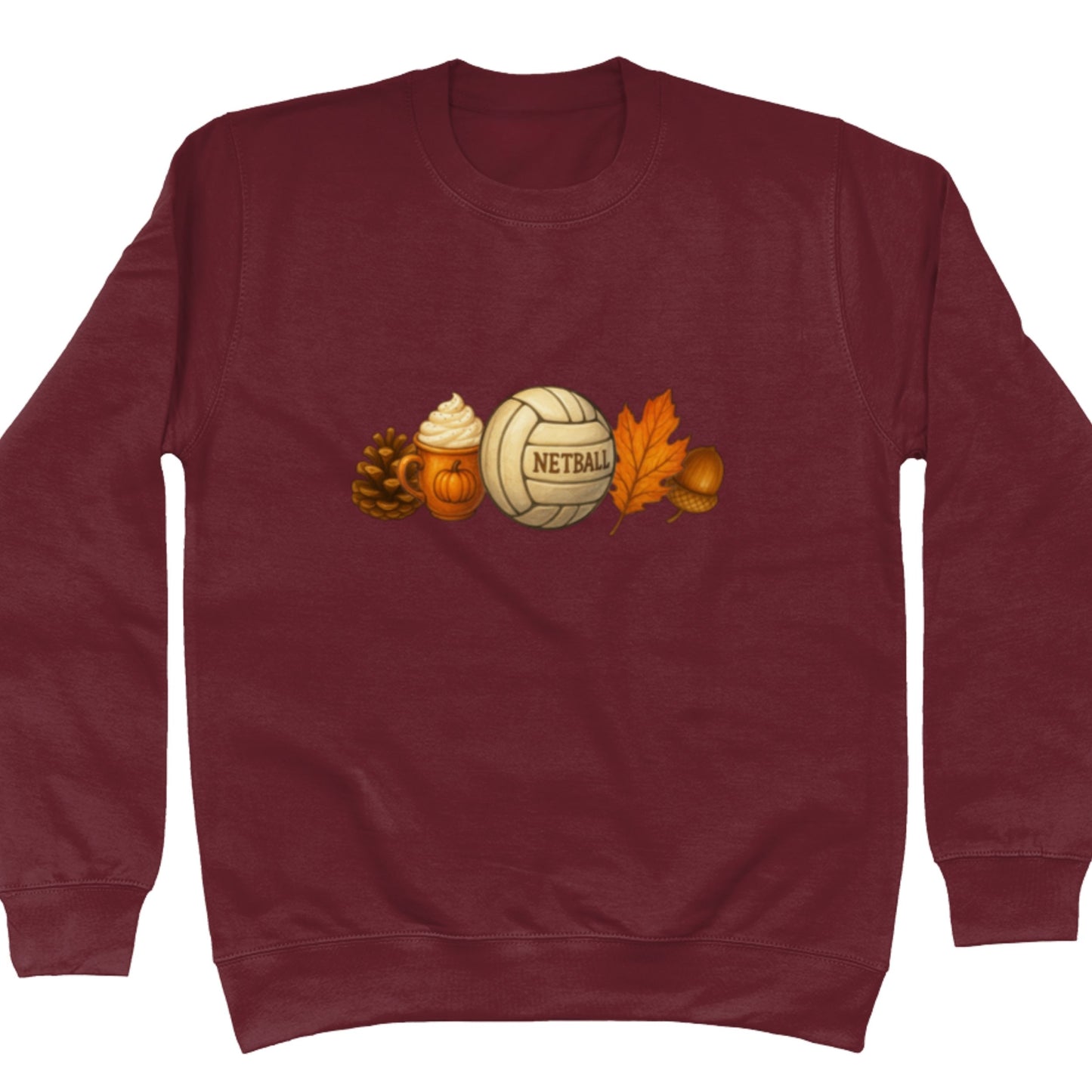 Burgundy Autumn Netball Jumper - Netball Clothing