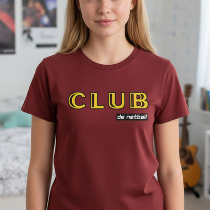 Netball Gifts - Burgundy Netball Club Shirt for Teen Girls