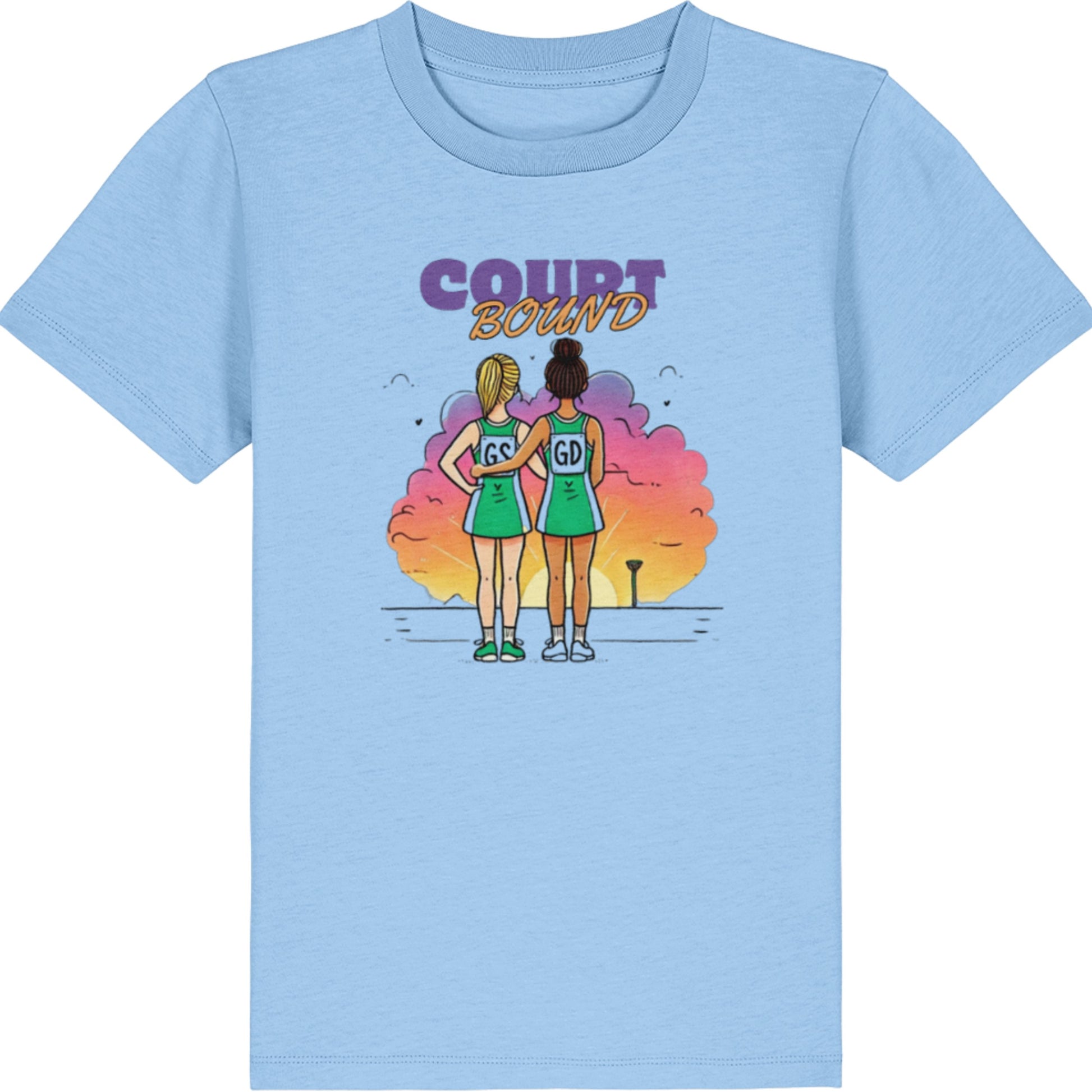 Child Netball T-Shirt Blue - Netball Team Graphic