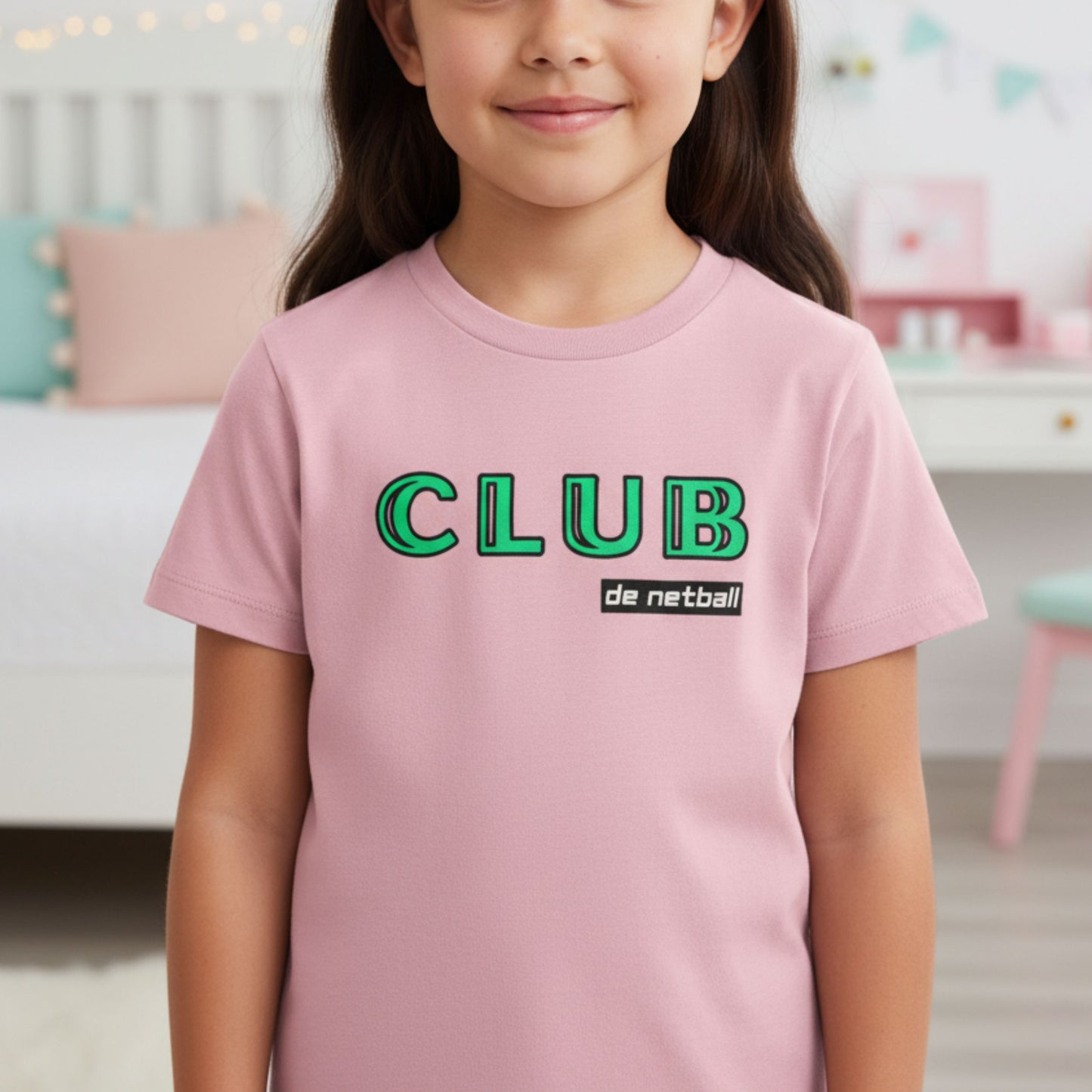 Netball Gifts - Pink Netball Club Top for Children