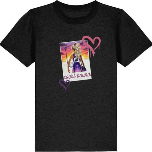 Children's Netball T-Shirt - Black - Teen Netball Top