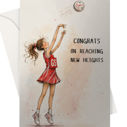 Elegant Netball Well Done Card - Congrats Card for Netball Players
