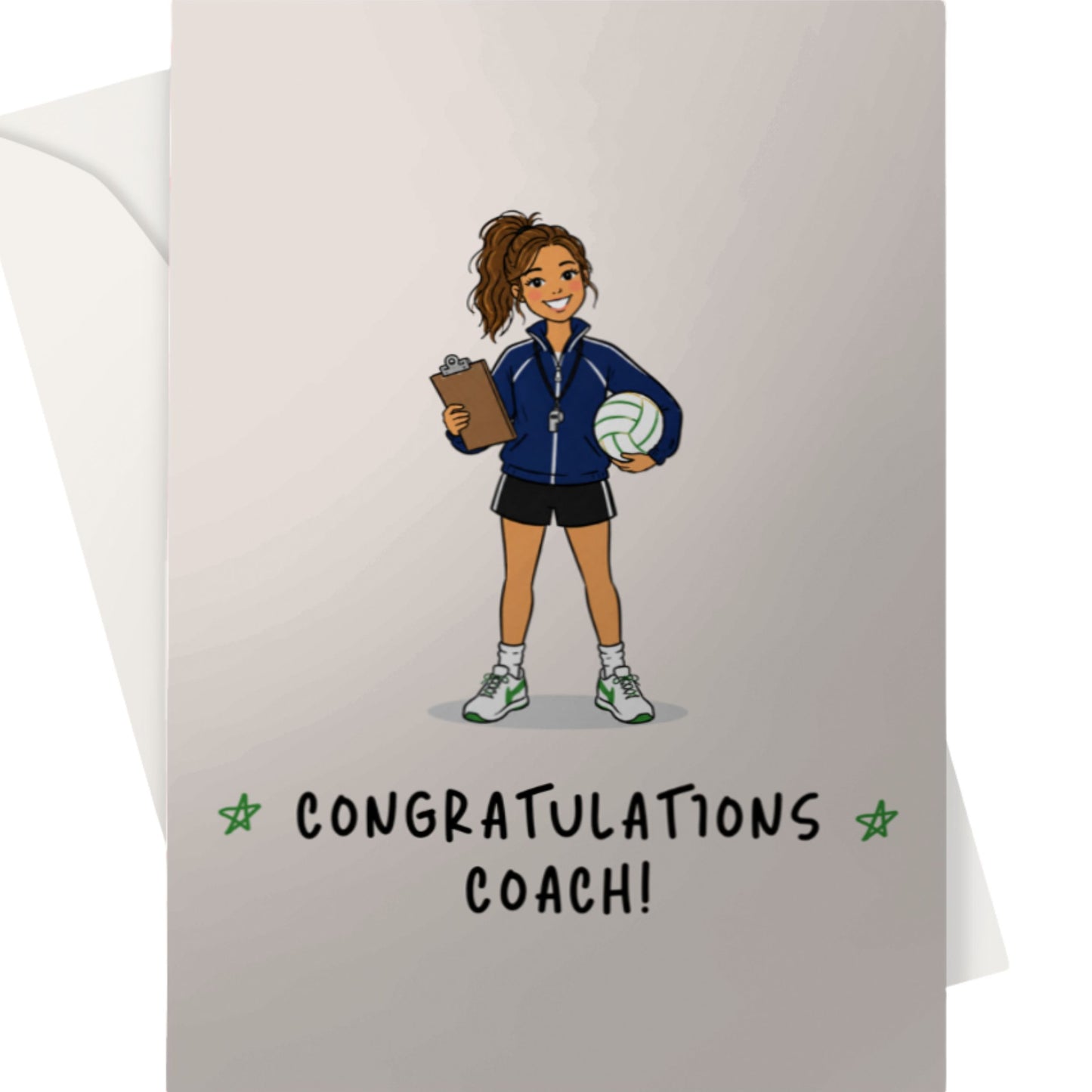 Netball Coach Congratulations Card - Minimalist Well Done Card for Netball Coaches