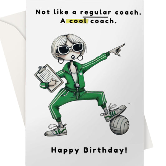 Cool Netball Coach Birthday Card