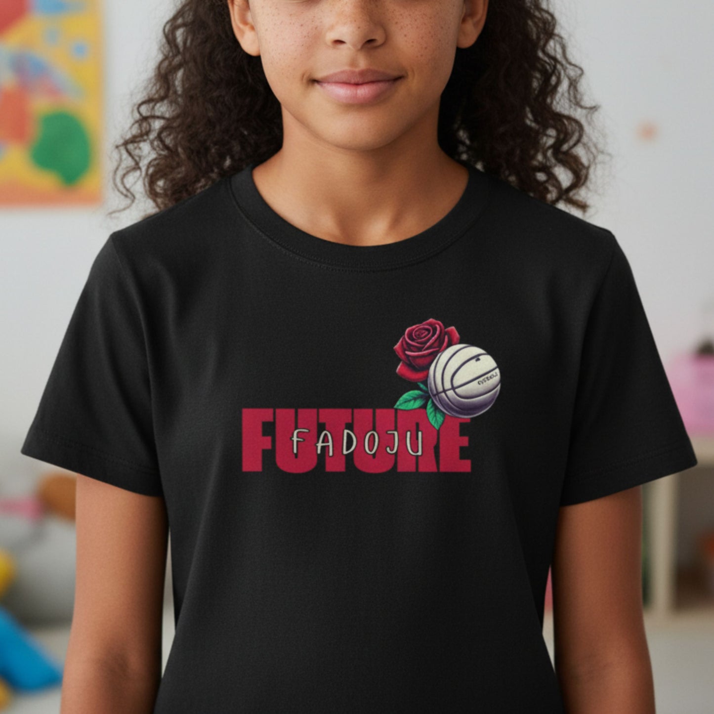 Netball Gifts - Kids England Roses Netball Player T-Shirt