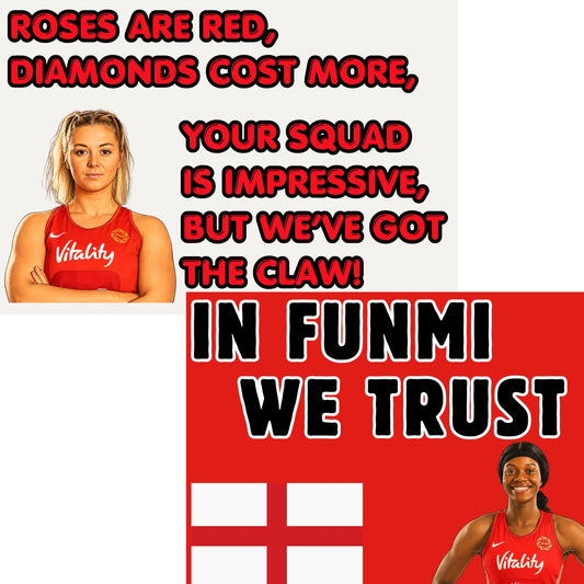 England Netball Supporter Signs - Printable Roses Posters