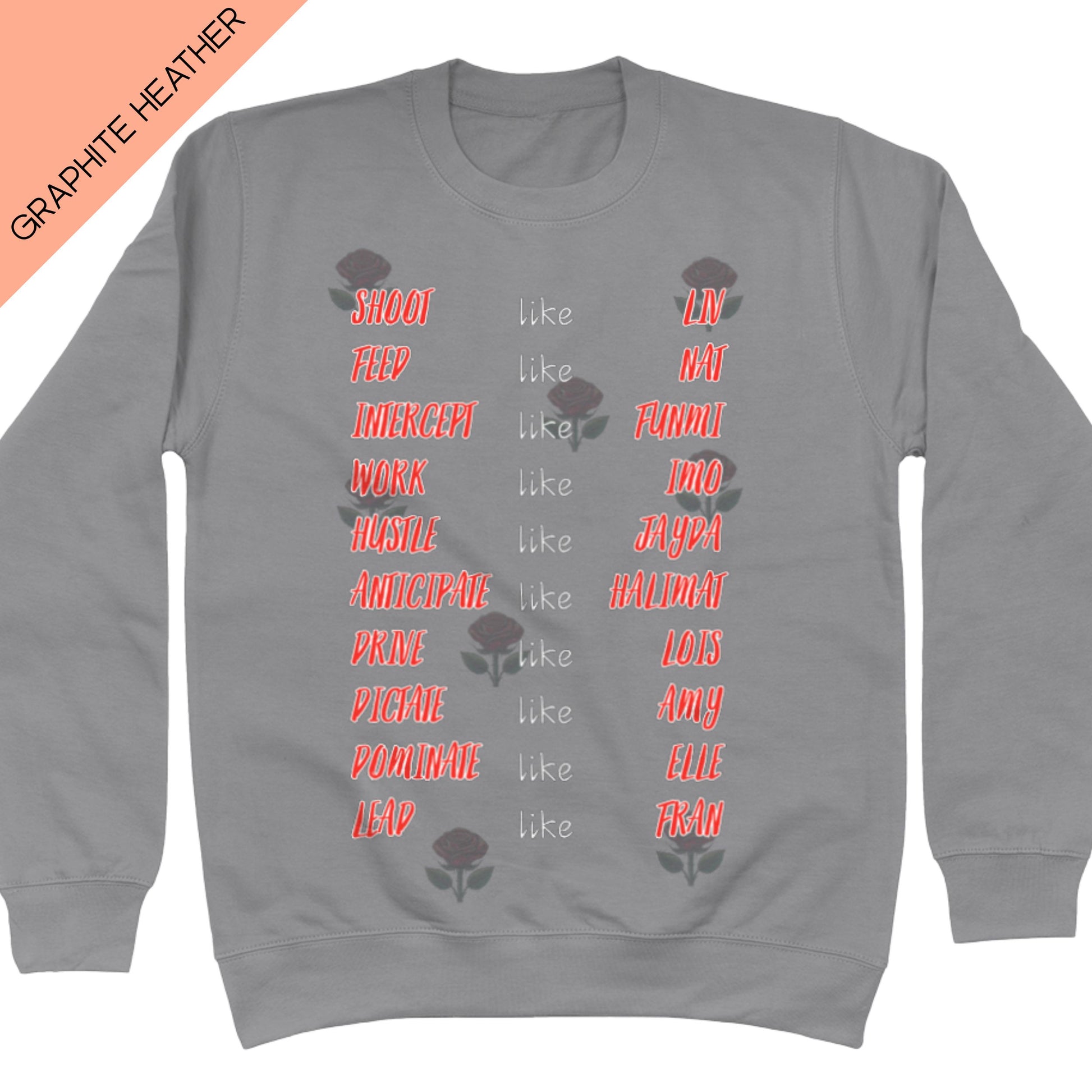 Grey England Roses Netball Team Sweatshirt - 2026 Commonwealth Games Squad