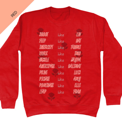 Red England Roses Netball Team Sweatshirt - 2026 Commonwealth Games Squad