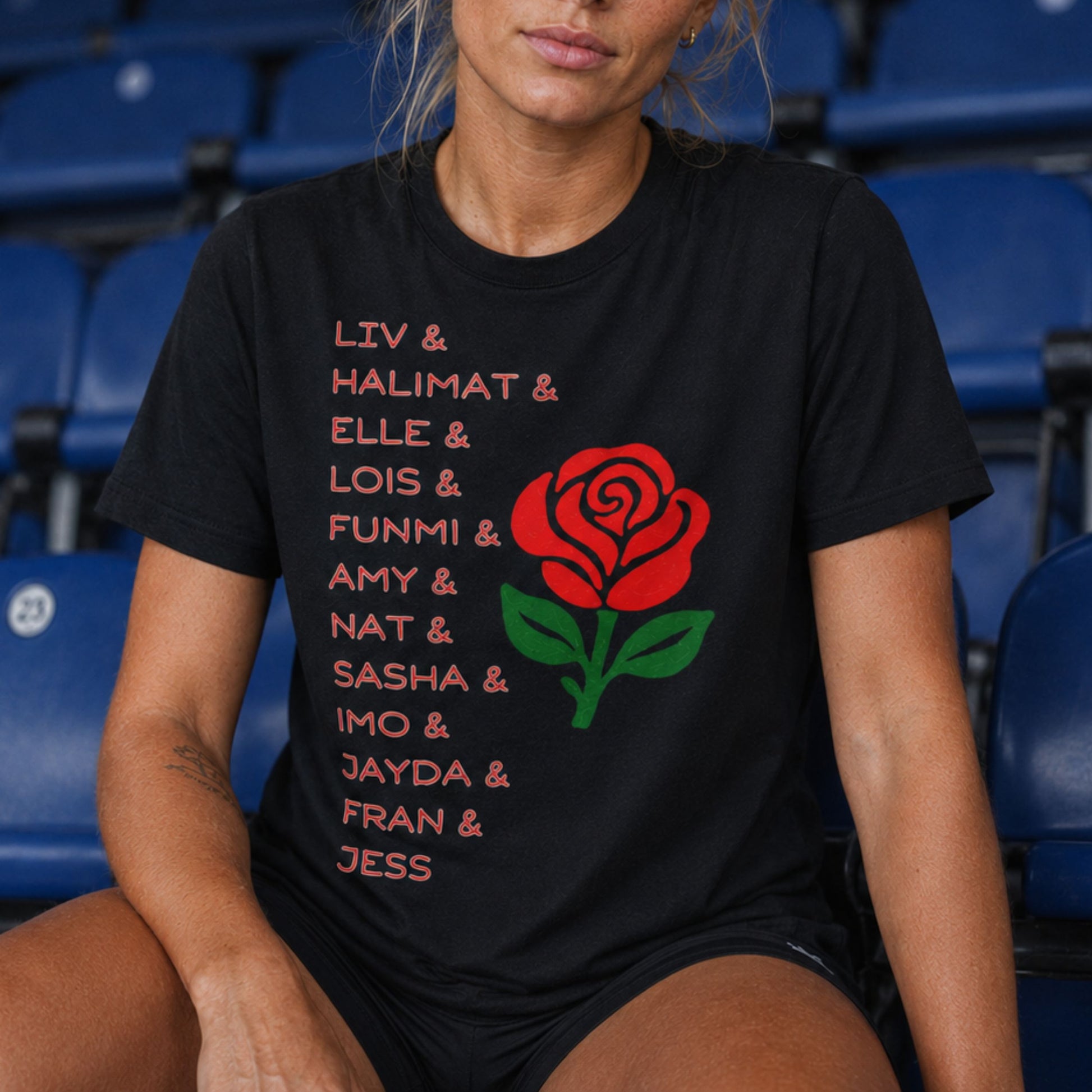 Black England Roses Netball Team 2026 T-Shirt - Commonwealth Games