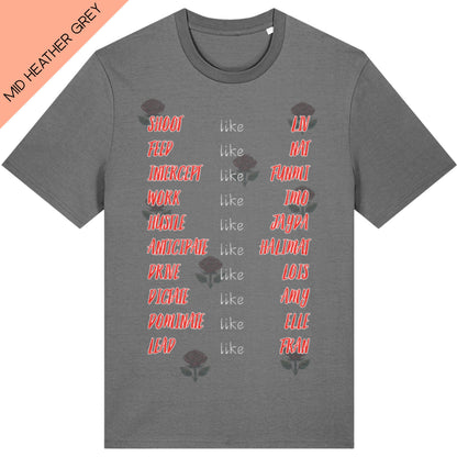 Grey England Roses Netball T-Shirt - 2026 Commonwealth Games Netball Top for Women