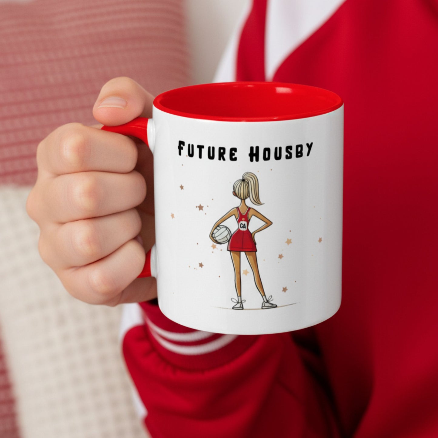 Netball Gifts - England Roses Netball Goal Attack Girl Gift Mug