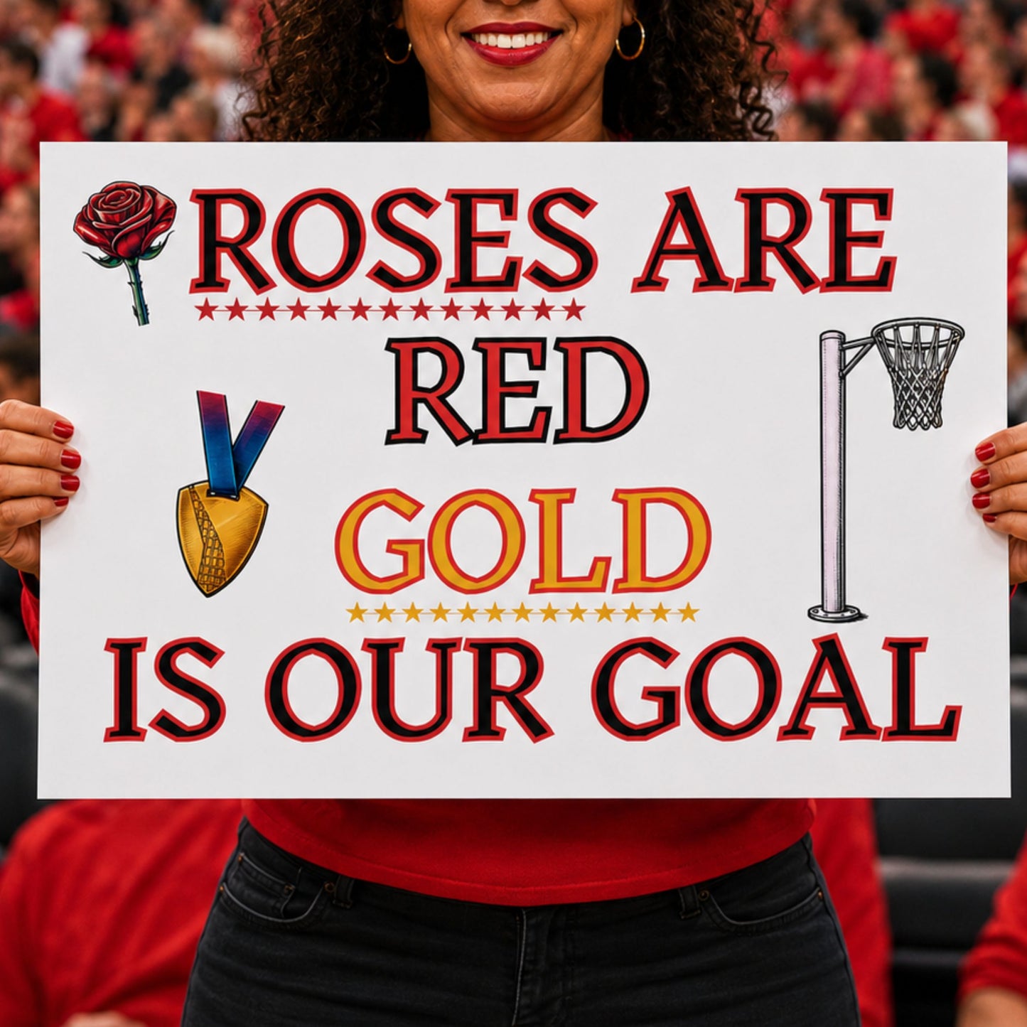 England Netball Roses Banner for Supporters
