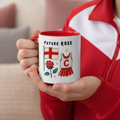 Netball Gifts - England Roses Netball Girl Gift Mug