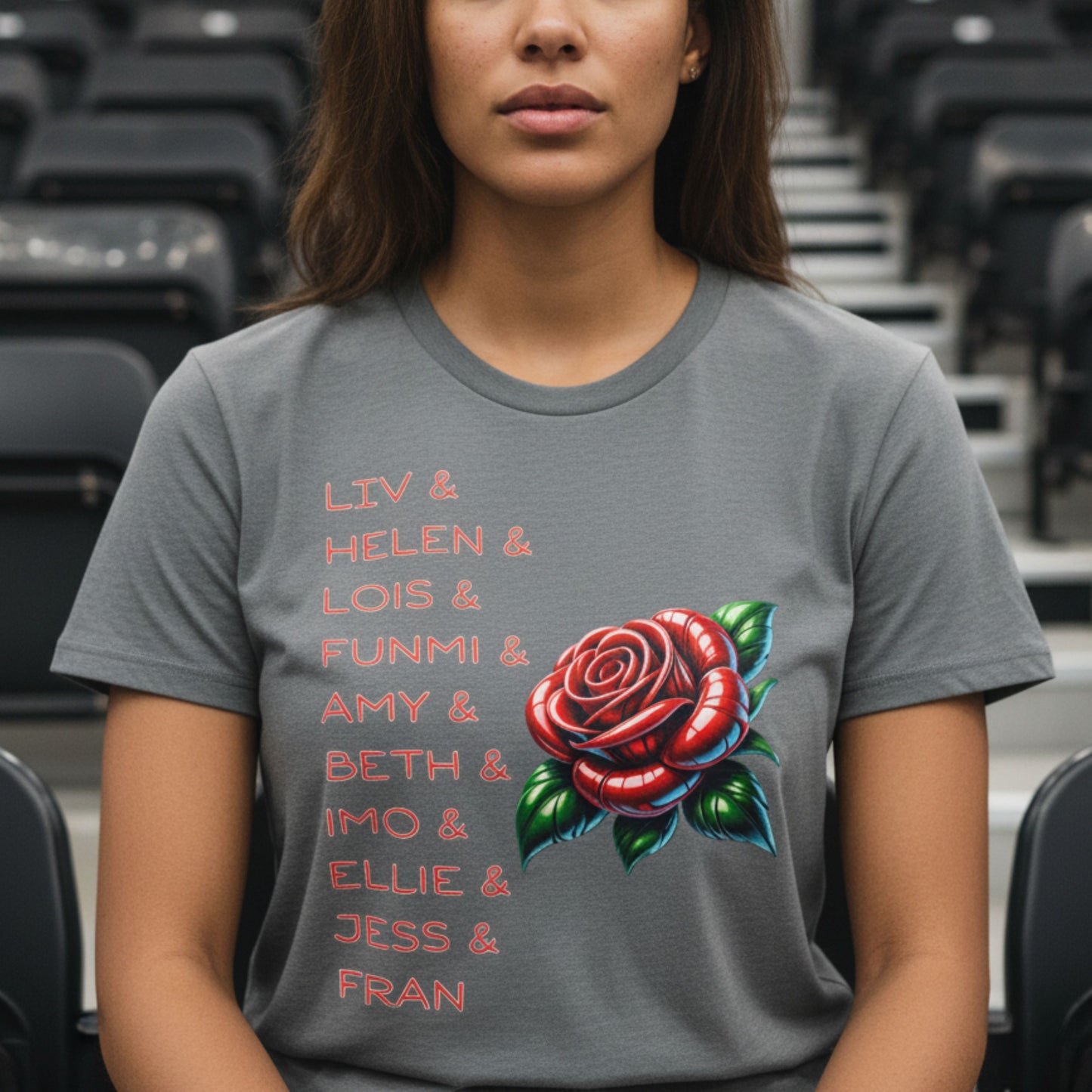 Netball Gifts - England Roses Netball Team List T-Shirt for Adults