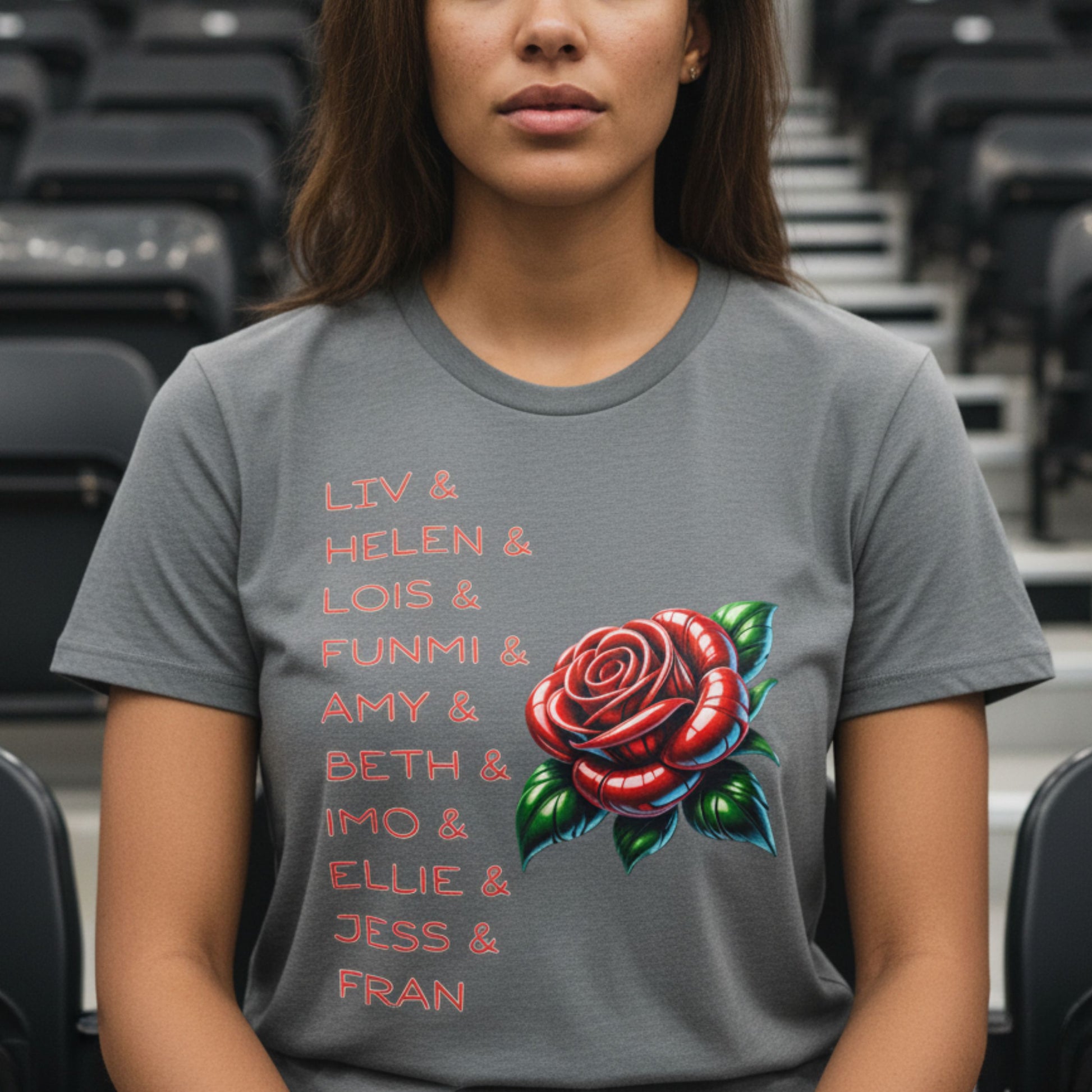 Netball Gifts - England Roses Netball Team List T-Shirt for Adults