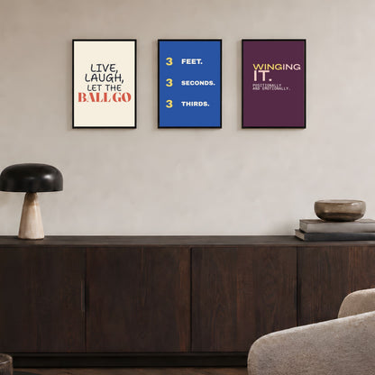 Set of 3 Netball Poster Prints with Netball Quotes
