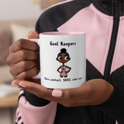 Netball Gifts - Pink Netball Girl Gift Mug for Goal Keepers