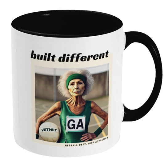 Fun Netball Gift Mug - Built Different Slogan