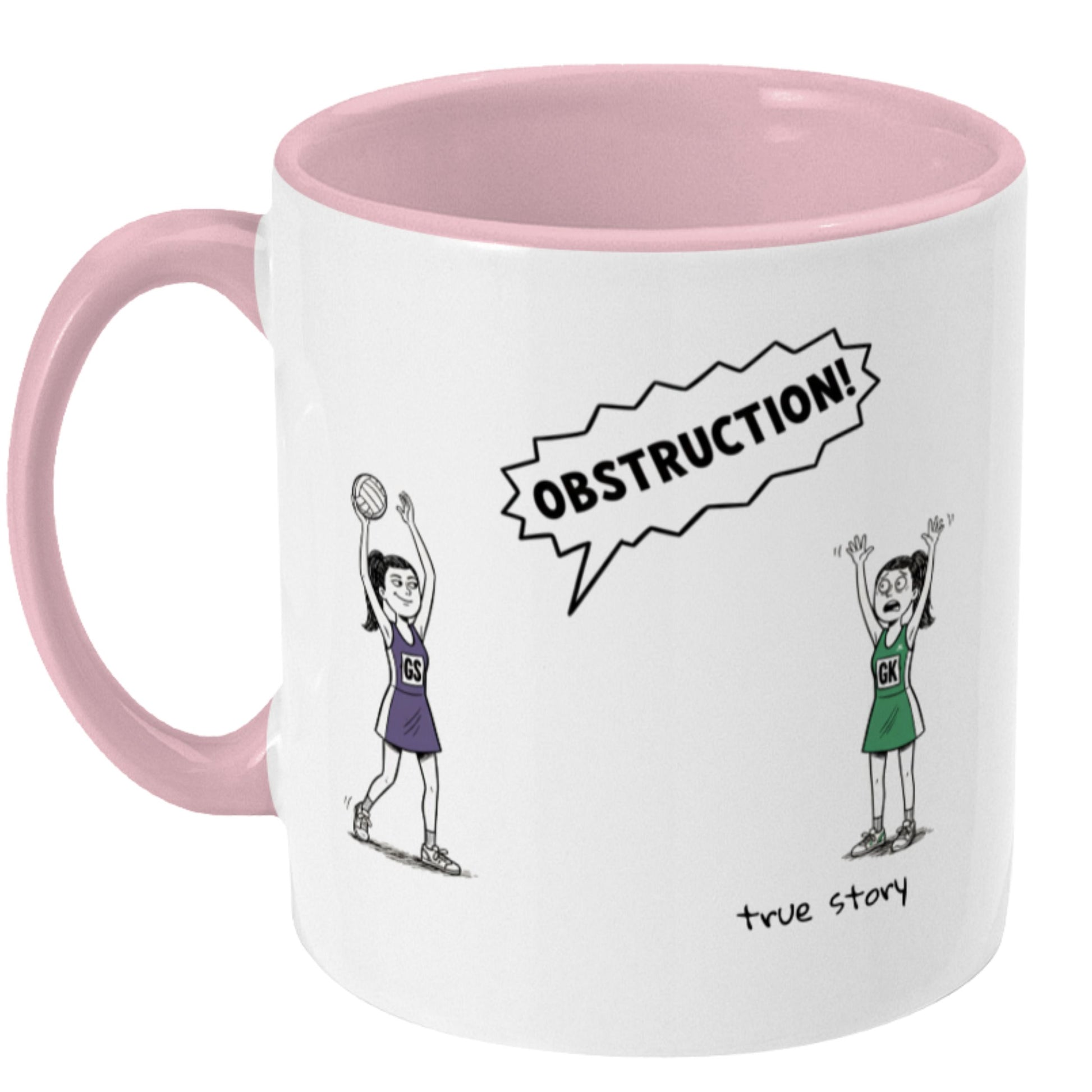 Funny Netball Mug - Obstruction - Netball Gift