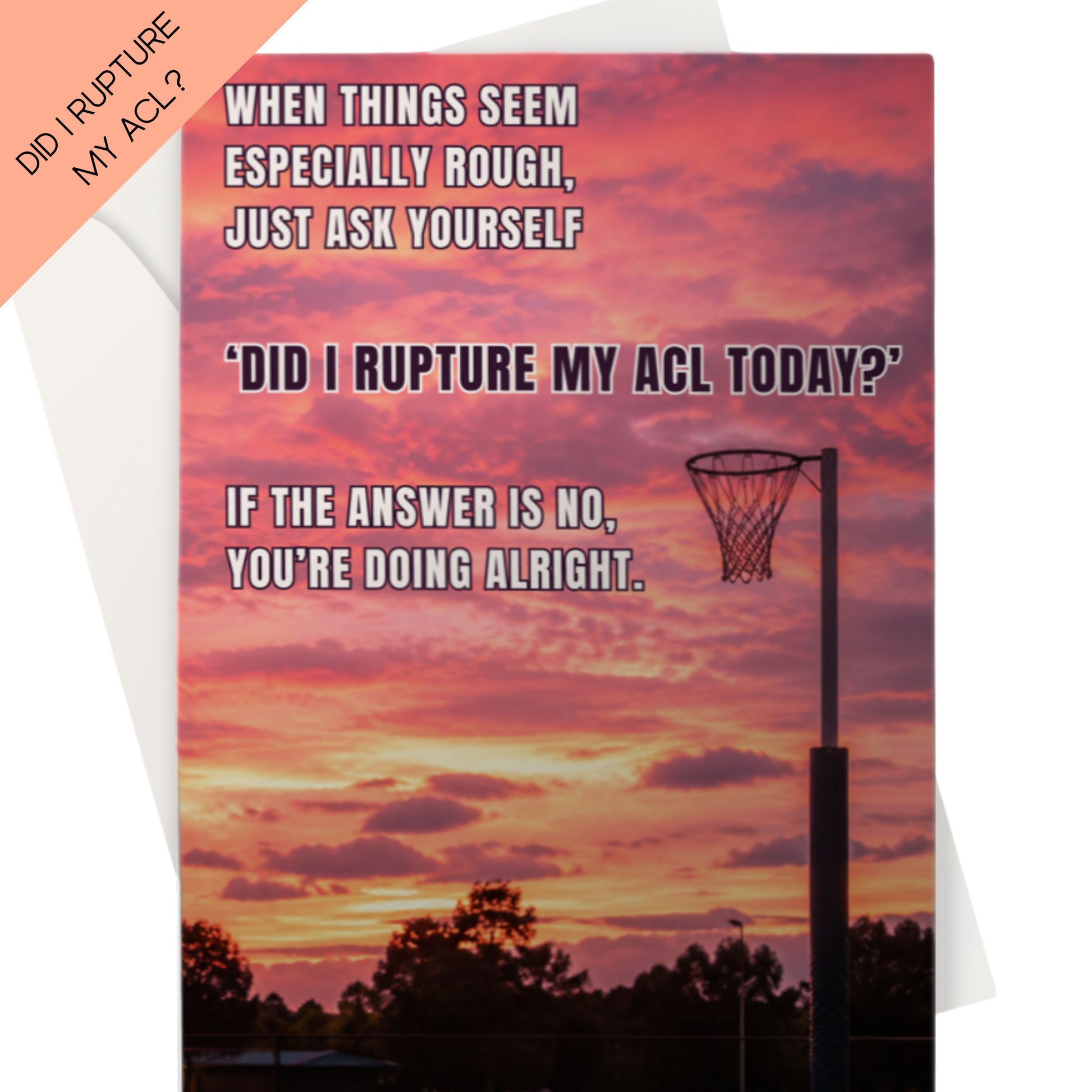 Funny Netball Player Sympathy Card 
