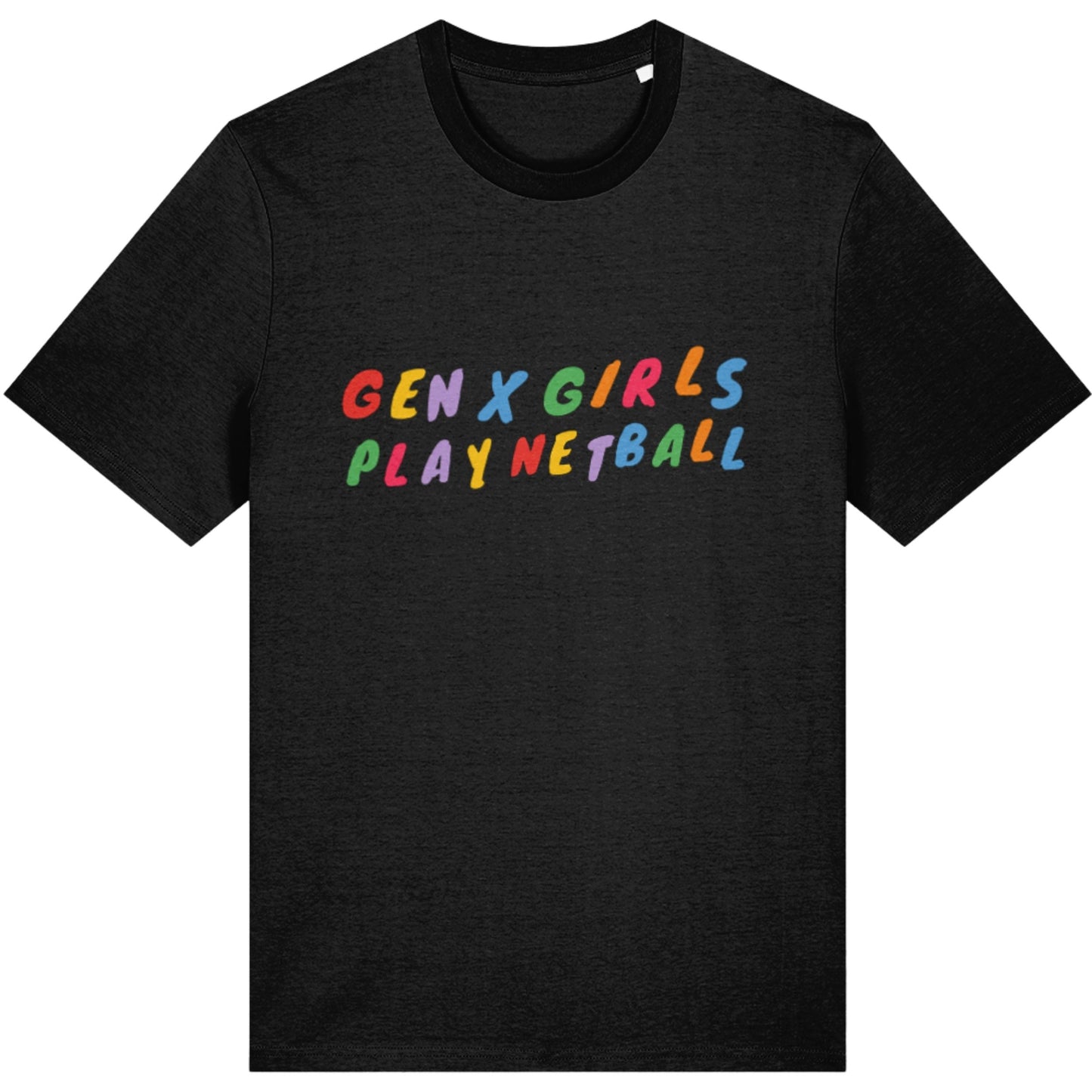 Black Gen X Girls Play Netball T-shirt - Netball Gifts for Women